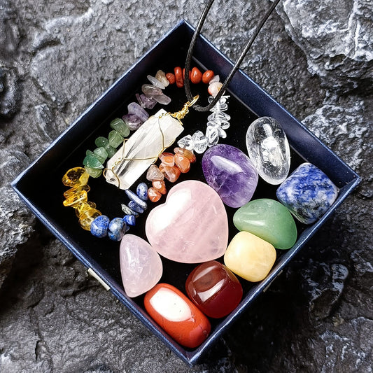 Chakras Healing Stone Set with Gift Box