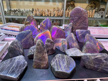 100g-3kg Natural Blue and Violet Moonstone Crystals